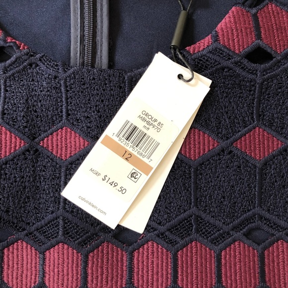 ‼️SOLD ‼️CALVIN KLEIN Lace Scuba Sheath Dress - Picture 4 of 5